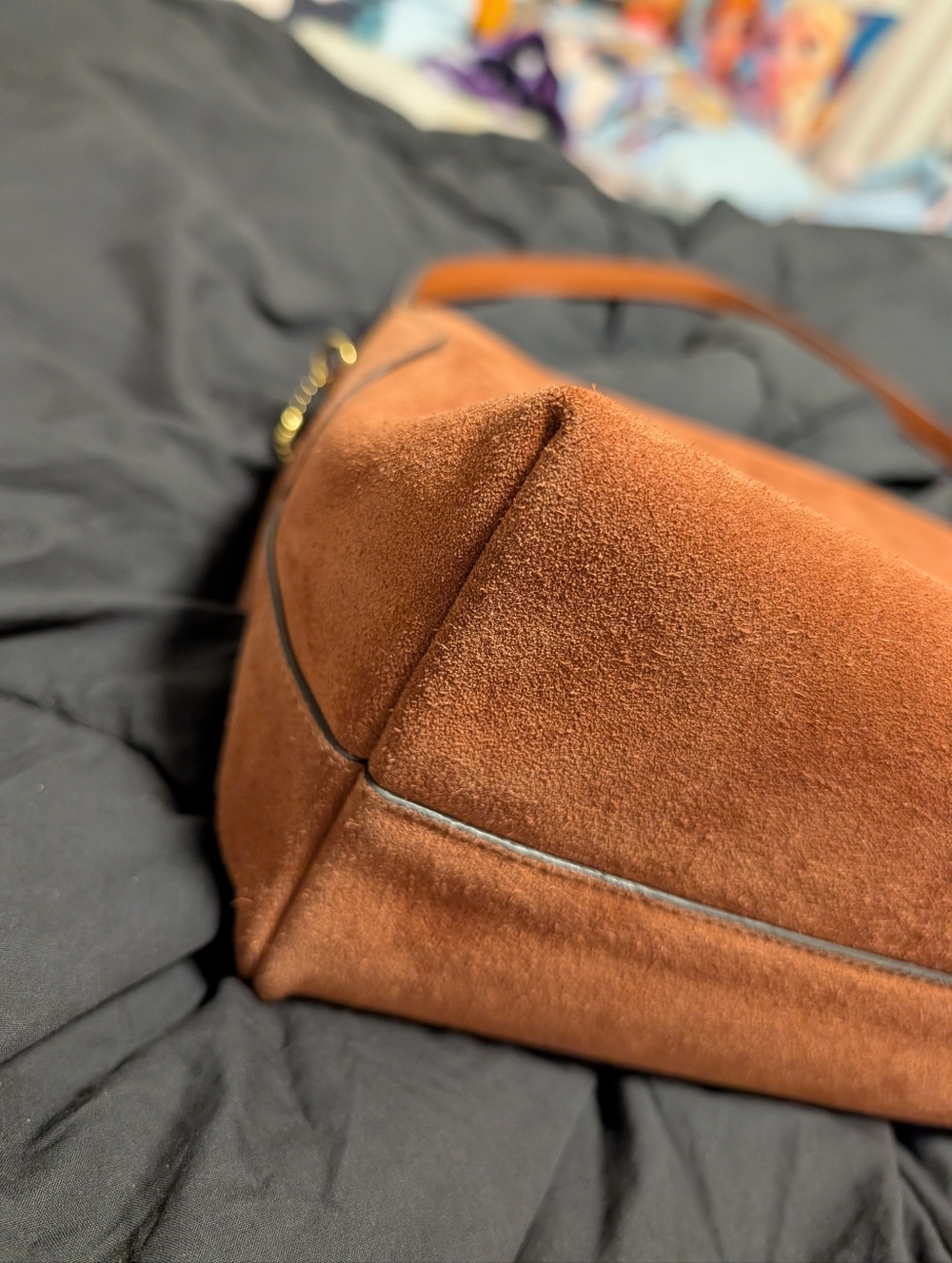 Coach Brown Suede Shoulder Bag - Picture 6 of 12